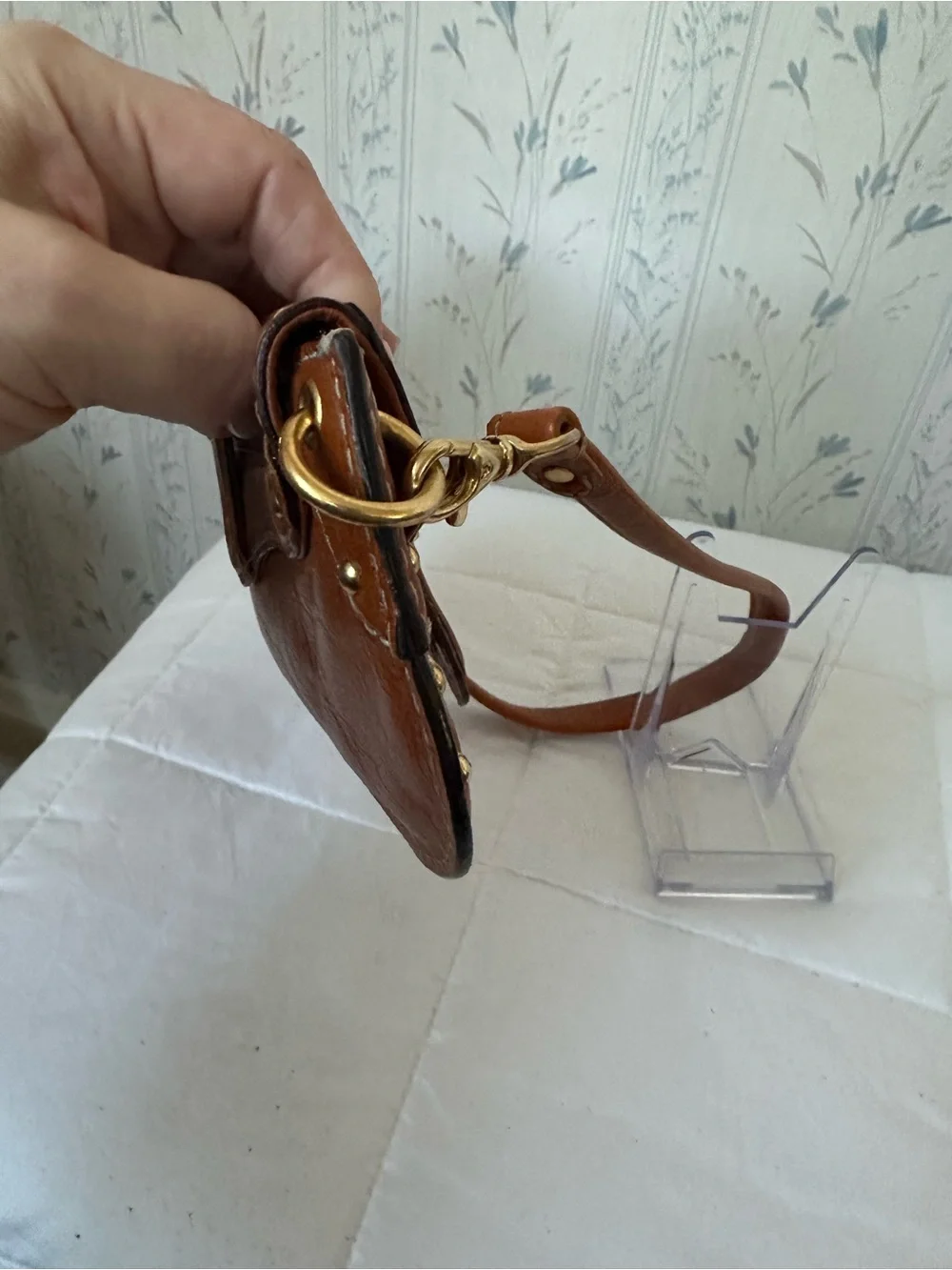 Michael Kors Vintage Leather Studded Wristlet
